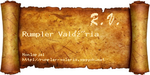 Rumpler Valéria névjegykártya